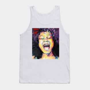 Young girl with curly hair and big smile. Tank Top